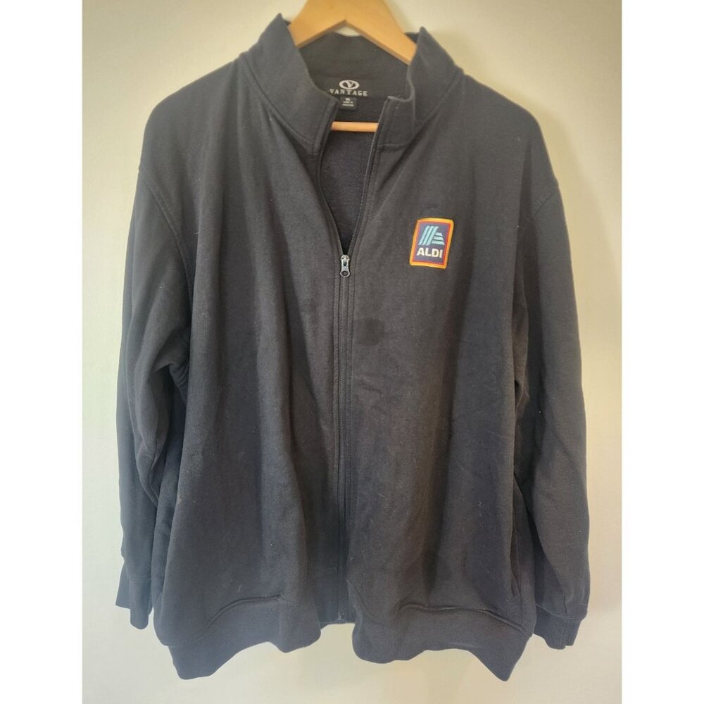 Vantage Men's Sz. XL Aldi Full Zip Black Long Sleeve Jacket